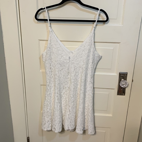 Lulus Easy Love Button Down Front White Lace Skater Mini Dress  Sz XL - Picture 8 of 13